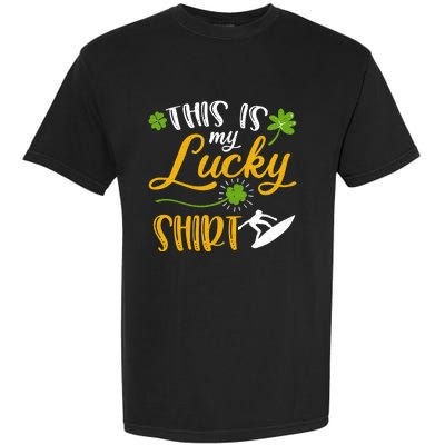 This Is My Lucky Surfing Shamrock Gift St Patricks Day Gift Garment-Dyed Heavyweight T-Shirt