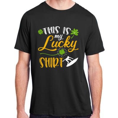 This Is My Lucky Surfing Shamrock Gift St Patricks Day Gift Adult ChromaSoft Performance T-Shirt