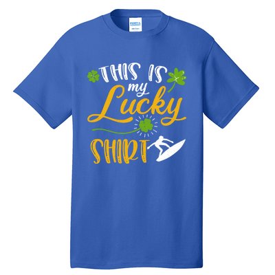 This Is My Lucky Surfing Shamrock Gift St Patricks Day Gift Tall T-Shirt