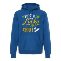 This Is My Lucky Surfing Shamrock Gift St Patricks Day Gift Premium Hoodie