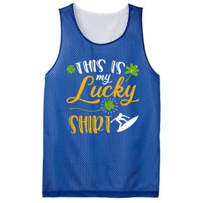 This Is My Lucky Surfing Shamrock Gift St Patricks Day Gift Mesh Reversible Basketball Jersey Tank