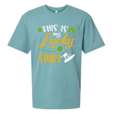 This Is My Lucky Surfing Shamrock Gift St Patricks Day Gift Sueded Cloud Jersey T-Shirt