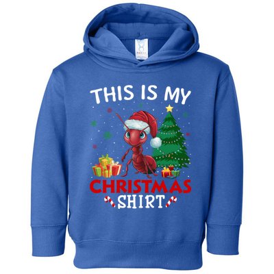 This Is My Ant Santa Hat Christmas Pajama Gift Toddler Hoodie