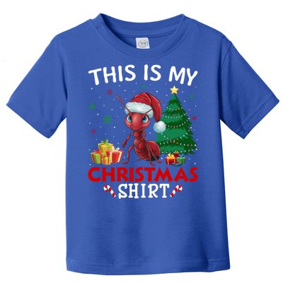 This Is My Ant Santa Hat Christmas Pajama Gift Toddler T-Shirt