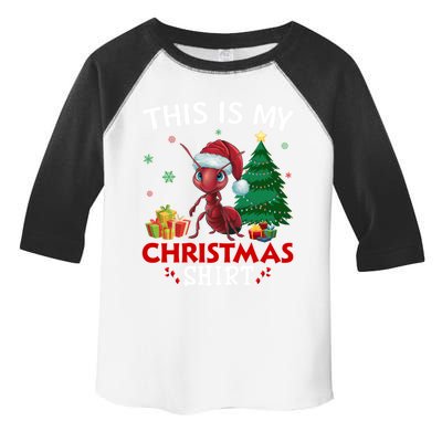 This Is My Ant Santa Hat Christmas Pajama Gift Toddler Fine Jersey T-Shirt