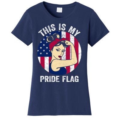 This Is My Pride Flag USA American Flag 4th Of July Pride Flag Women's T-Shirt