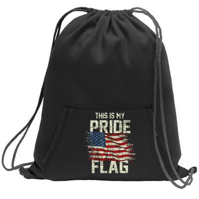 This Is My Pride Flag USA American 4th Of July Patriotic Sweatshirt Cinch Pack Bag