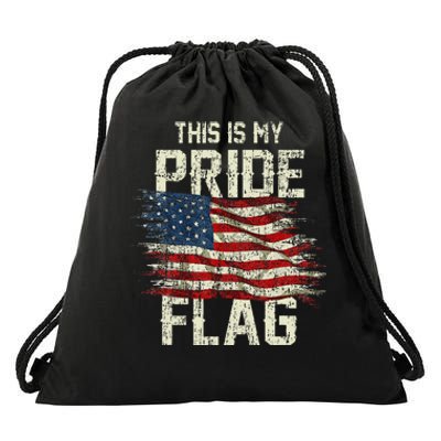 This Is My Pride Flag USA American 4th Of July Patriotic Drawstring Bag