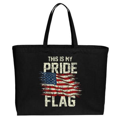 This Is My Pride Flag USA American 4th Of July Patriotic Cotton Canvas Jumbo Tote