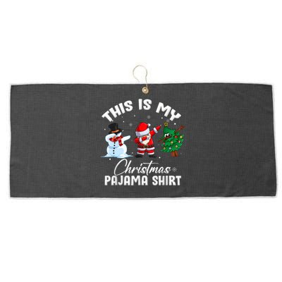 This Is My Christmas Pajama Funny Matching Family Large Microfiber Waffle Golf Towel