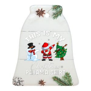 This Is My Christmas Pajama Funny Matching Family Ceramic Bell Ornament