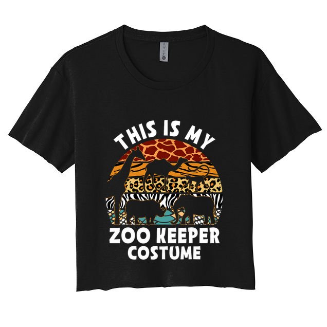 This Is My Zoo Keeper Costume Zoo Garden Animal Lover Keeper Women's Crop Top Tee