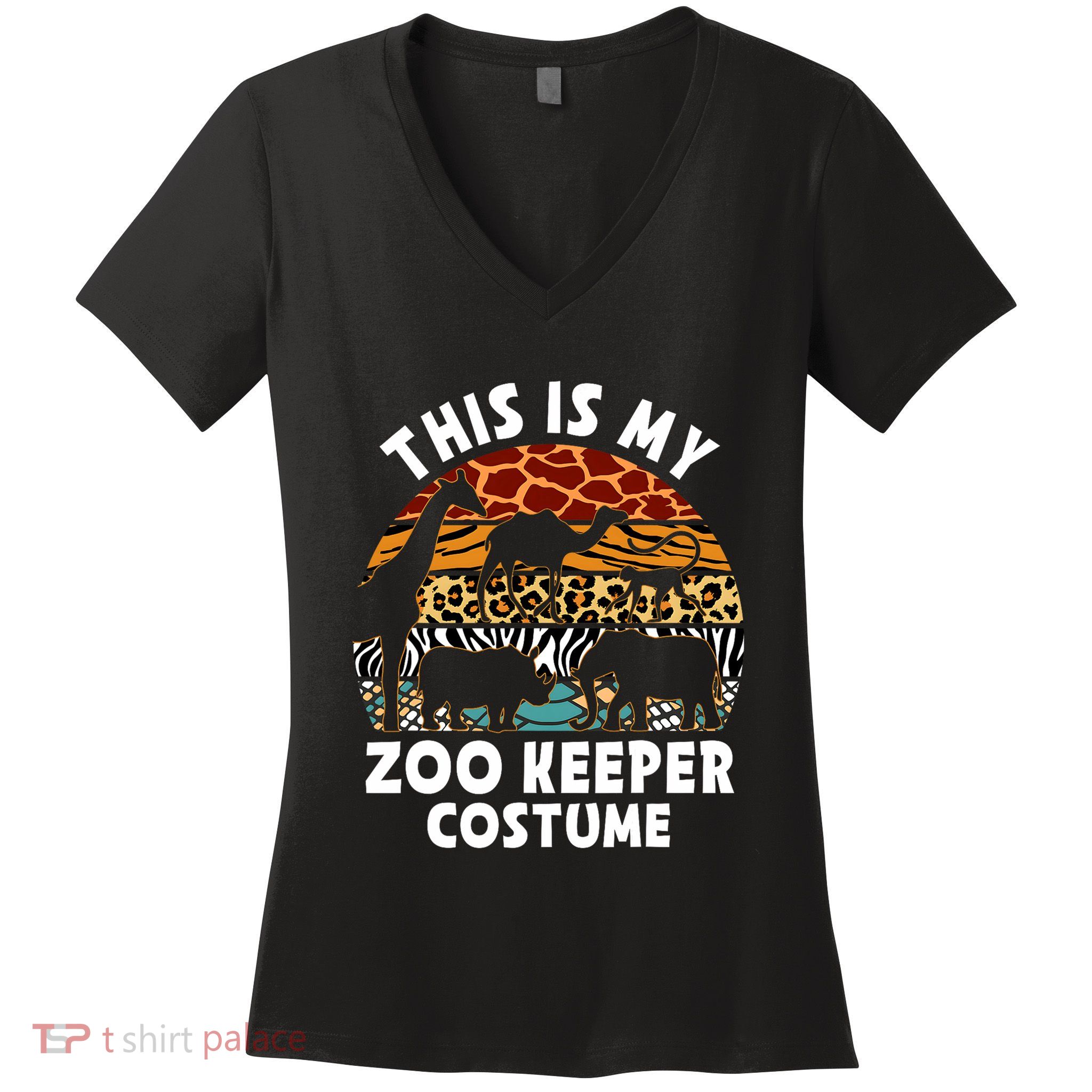 This Is My Zoo Keeper Costume Zoo Garden Animal Lover Keeper Women's V-Neck T-Shirt