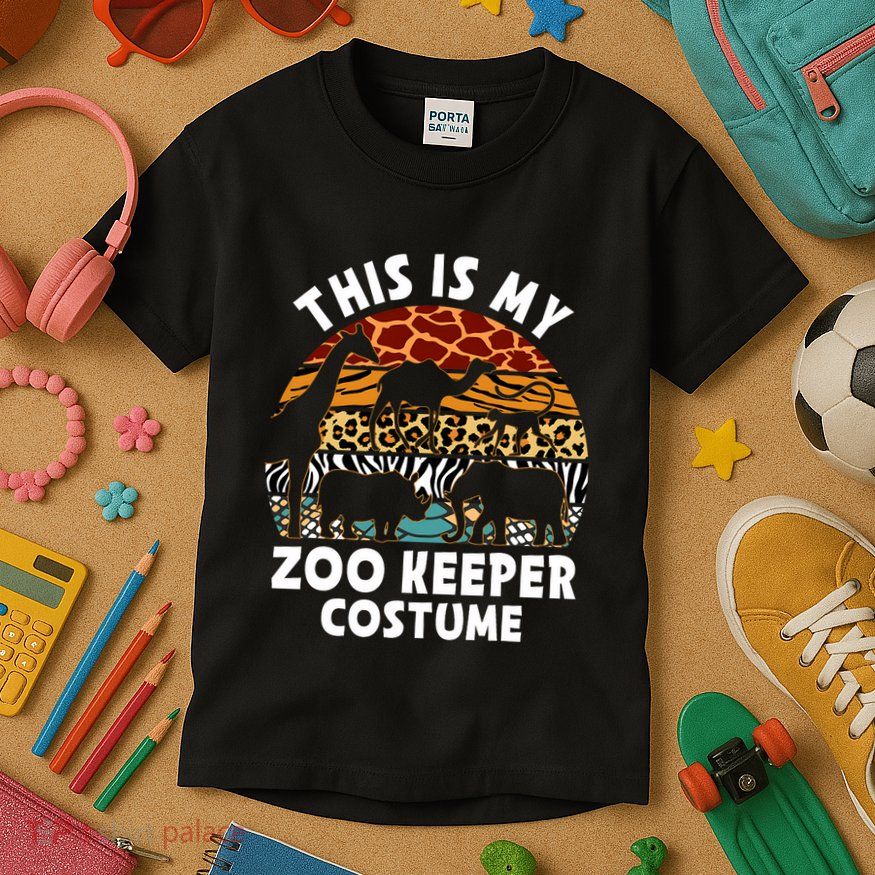 This Is My Zoo Keeper Costume Zoo Garden Animal Lover Keeper Kids T-Shirt