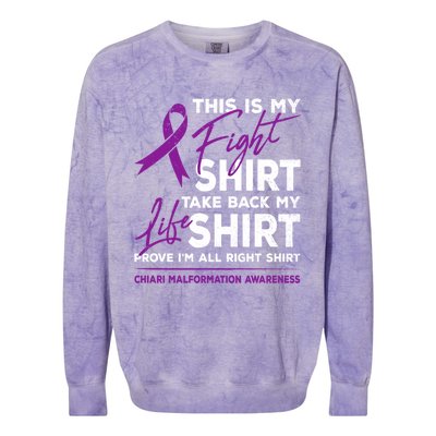 This Is My Fighgift Chiari Malformation Awareness Ribbon Great Gift Colorblast Crewneck Sweatshirt