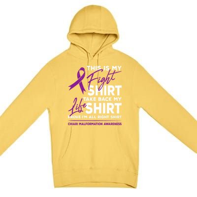 This Is My Fighgift Chiari Malformation Awareness Ribbon Great Gift Premium Pullover Hoodie