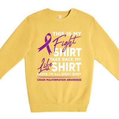 This Is My Fighgift Chiari Malformation Awareness Ribbon Great Gift Premium Crewneck Sweatshirt