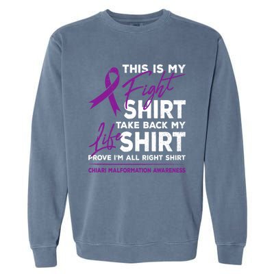 This Is My Fighgift Chiari Malformation Awareness Ribbon Great Gift Garment-Dyed Sweatshirt