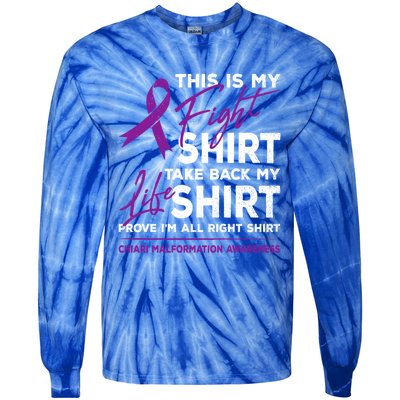 This Is My Fighgift Chiari Malformation Awareness Ribbon Great Gift Tie-Dye Long Sleeve Shirt