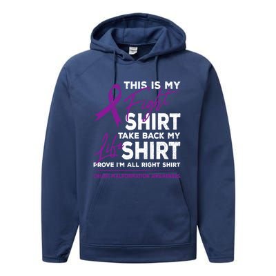 This Is My Fighgift Chiari Malformation Awareness Ribbon Great Gift Performance Fleece Hoodie