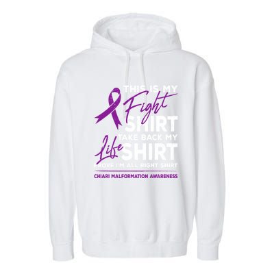 This Is My Fighgift Chiari Malformation Awareness Ribbon Great Gift Garment-Dyed Fleece Hoodie