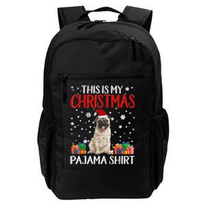 This Is My Pug Dog Christmas Pajama Santa Reindeer Lights Daily Commute Backpack