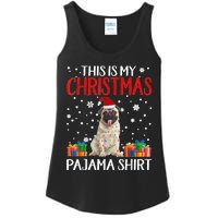 This Is My Pug Dog Christmas Pajama Santa Reindeer Lights Ladies Essential Tank