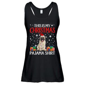 This Is My Pug Dog Christmas Pajama Santa Reindeer Lights Ladies Essential Flowy Tank