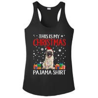 This Is My Pug Dog Christmas Pajama Santa Reindeer Lights Ladies PosiCharge Competitor Racerback Tank