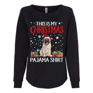 This Is My Pug Dog Christmas Pajama Santa Reindeer Lights Womens California Wash Sweatshirt