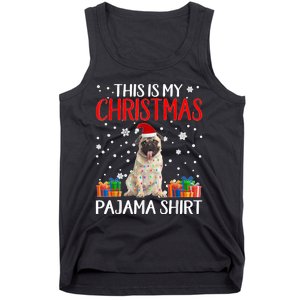 This Is My Pug Dog Christmas Pajama Santa Reindeer Lights Tank Top