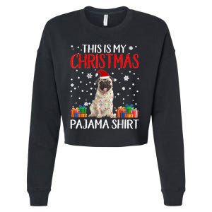 This Is My Pug Dog Christmas Pajama Santa Reindeer Lights Cropped Pullover Crew