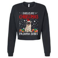 This Is My Pug Dog Christmas Pajama Santa Reindeer Lights Cropped Pullover Crew