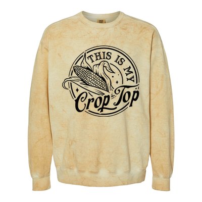 This Is My Crop Top Corn Lover Funny Farmer Farming Colorblast Crewneck Sweatshirt