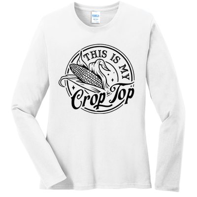 This Is My Crop Top Corn Lover Funny Farmer Farming Ladies Long Sleeve Shirt