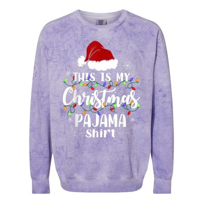 This Is My Christmas Pajama Funny Xmas Pjs Colorblast Crewneck Sweatshirt