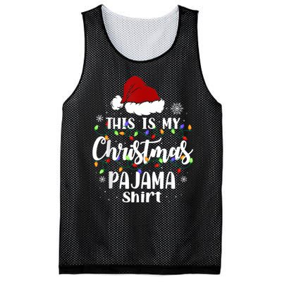 This Is My Christmas Pajama Funny Xmas Pjs Mesh Reversible Basketball Jersey Tank