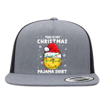 This Is My Christmas Pickleball Pajama Flat Bill Trucker Hat