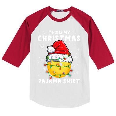 This Is My Christmas Pickleball Pajama Kids Colorblock Raglan Jersey