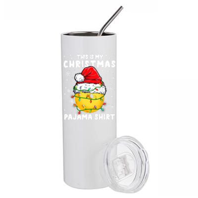 This Is My Christmas Pickleball Pajama Stainless Steel Tumbler