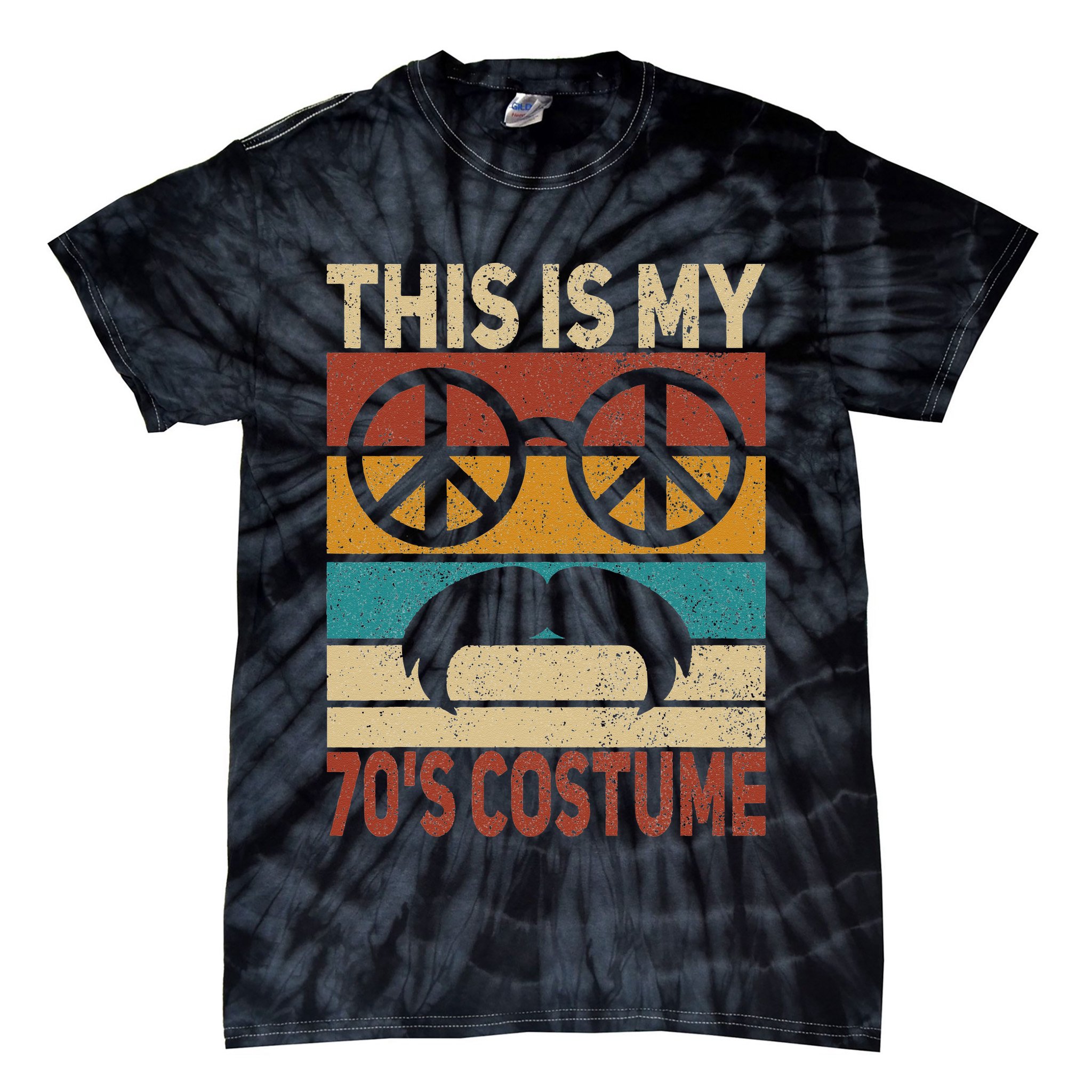 This Is My 70s Costume 70 Styles Men 70s Disco 1970s Outfit Tie-Dye T-Shirt