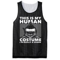 This Is My Human Costume Shark Lovers Marine Biologist Mesh Reversible Basketball Jersey Tank