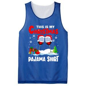 This Is My Christmas Pajama Gift Xmas Santa Wine Er Gift Mesh Reversible Basketball Jersey Tank