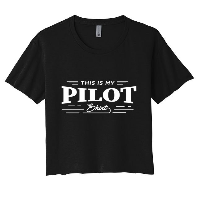 This Is My Pilot Funny Aviation Flying Cute Gift Crop Top
