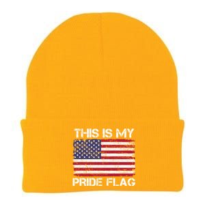 This Is My Pride Flag USA American Flag 4th Of July Pride Flag Knit Cap Winter Beanie