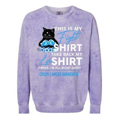 This Is My Fight Colon Cancer Awareness Colorblast Crewneck Sweatshirt