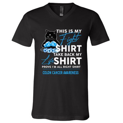 This Is My Fight Colon Cancer Awareness V-Neck T-Shirt