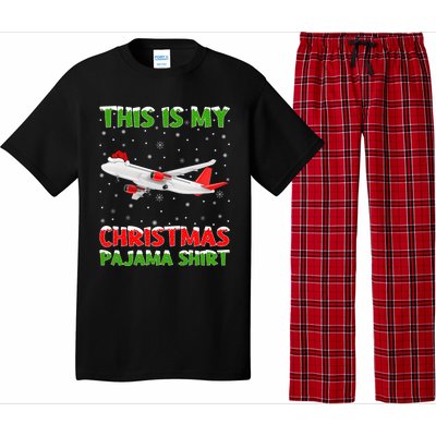 This Is My Christmas Pajama Cute Gift Airplane Christmas Gift Pajama Set