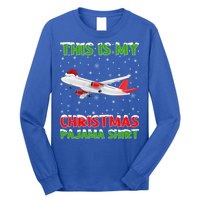 This Is My Christmas Pajama Cute Gift Airplane Christmas Gift Long Sleeve Shirt