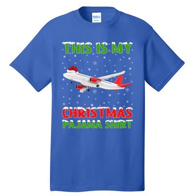 This Is My Christmas Pajama Cute Gift Airplane Christmas Gift Tall T-Shirt